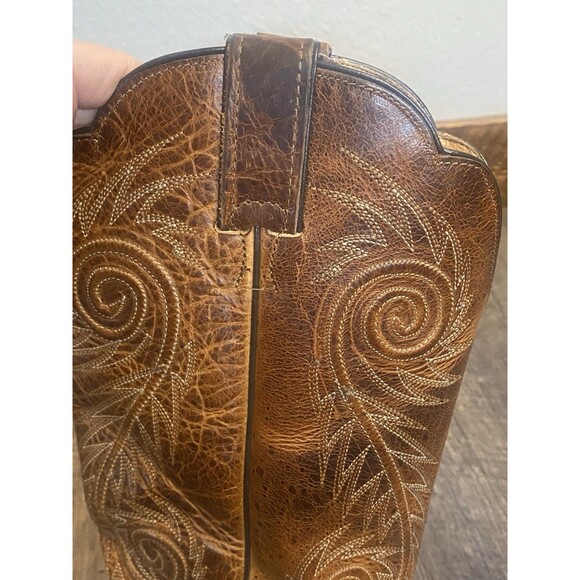 Justin L4332 Tan Damiana Leather Snip Toe Cowboy Boots Women’s 9B Western - Picture 11 of 15